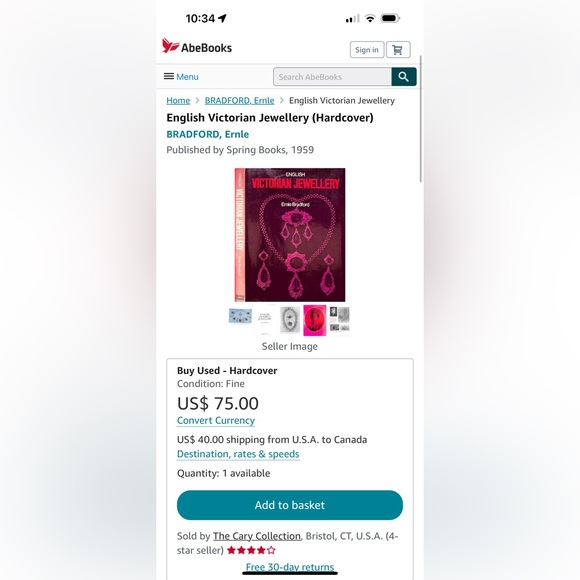 English Victorian Jewelry Hard cover reference book OOP 1959 Vintage - Picture 6 of 6